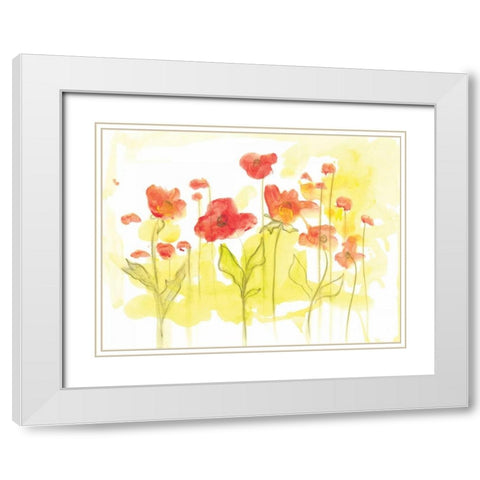 Spring Garden VI White Modern Wood Framed Art Print with Double Matting by Adkin, Arielle