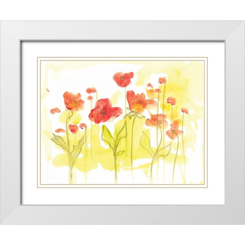 Spring Garden VI White Modern Wood Framed Art Print with Double Matting by Adkin, Arielle