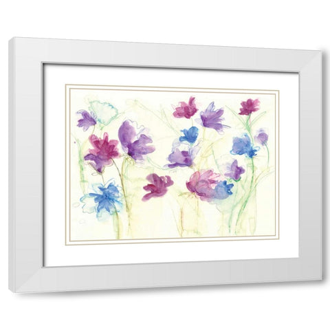 Spring Garden VII White Modern Wood Framed Art Print with Double Matting by Adkin, Arielle