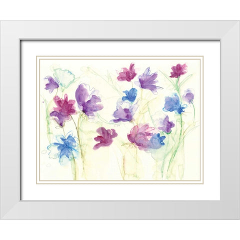 Spring Garden VII White Modern Wood Framed Art Print with Double Matting by Adkin, Arielle