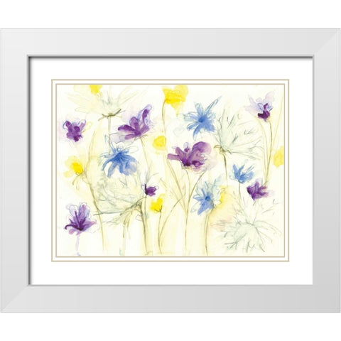 Spring Garden VIII White Modern Wood Framed Art Print with Double Matting by Adkin, Arielle