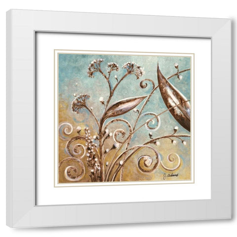 Fall Meadow I White Modern Wood Framed Art Print with Double Matting by Adams, J.
