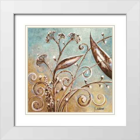 Fall Meadow I White Modern Wood Framed Art Print with Double Matting by Adams, J.