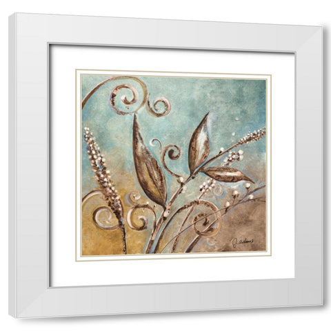 Fall Meadow II White Modern Wood Framed Art Print with Double Matting by Adams, J.