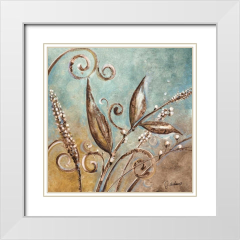 Fall Meadow II White Modern Wood Framed Art Print with Double Matting by Adams, J.