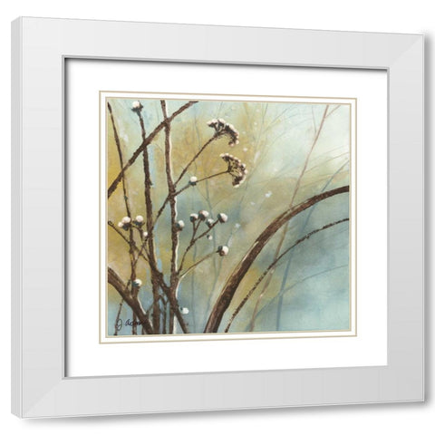 Fall Meadow III White Modern Wood Framed Art Print with Double Matting by Adams, J.