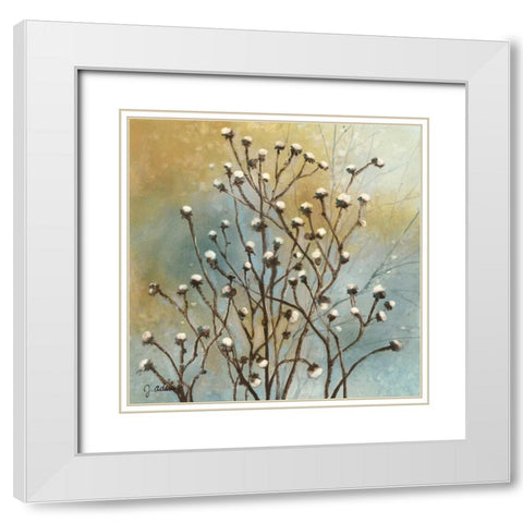 Fall Meadow IV White Modern Wood Framed Art Print with Double Matting by Adams, J.