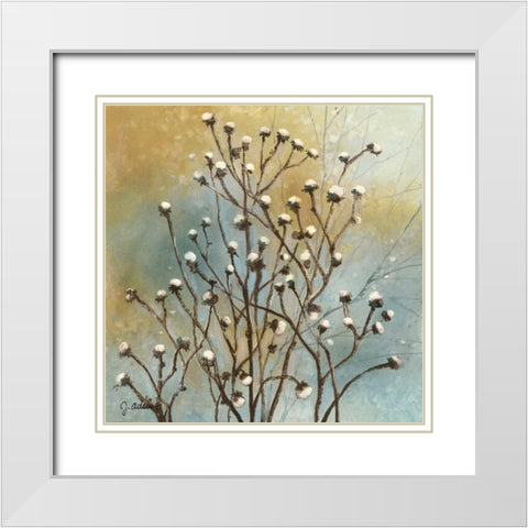 Fall Meadow IV White Modern Wood Framed Art Print with Double Matting by Adams, J.