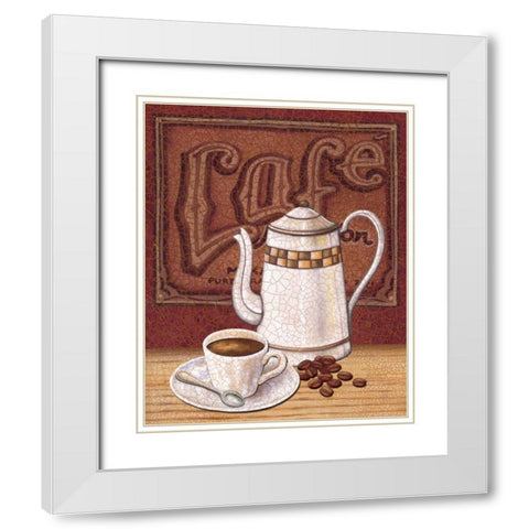 Cafe Mundo II White Modern Wood Framed Art Print with Double Matting by Audrey, Charlene