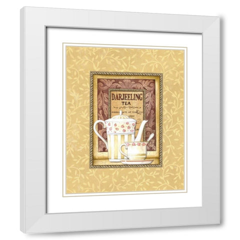 Darjeeling Tea White Modern Wood Framed Art Print with Double Matting by Audrey, Charlene
