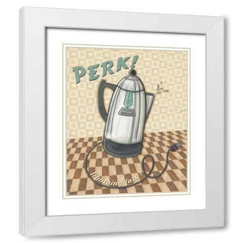 Nifty Fifties - Perk White Modern Wood Framed Art Print with Double Matting by Audrey, Charlene