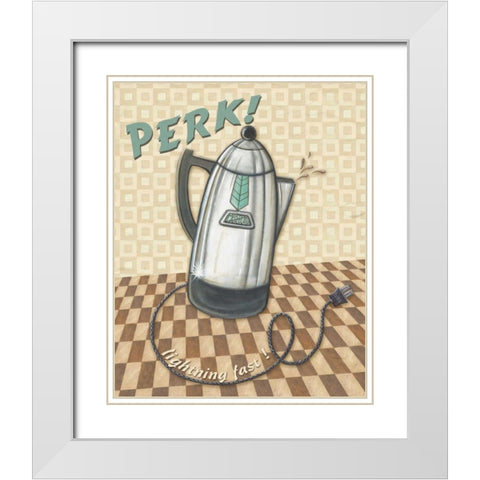 Nifty Fifties - Perk White Modern Wood Framed Art Print with Double Matting by Audrey, Charlene