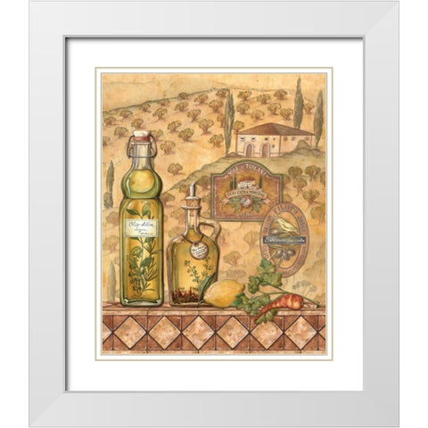 Flavors of Tuscany II White Modern Wood Framed Art Print with Double Matting by Audrey, Charlene