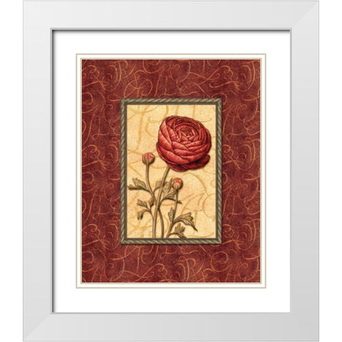 Red Passion I White Modern Wood Framed Art Print with Double Matting by Audrey, Charlene