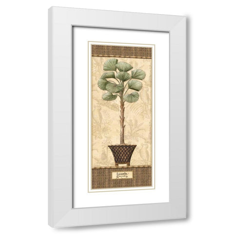 Botanical Palm I White Modern Wood Framed Art Print with Double Matting by Audrey, Charlene