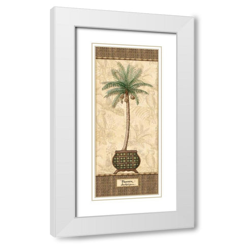 Botanical Palm II White Modern Wood Framed Art Print with Double Matting by Audrey, Charlene