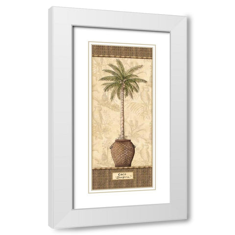 Botanical Palm III White Modern Wood Framed Art Print with Double Matting by Audrey, Charlene
