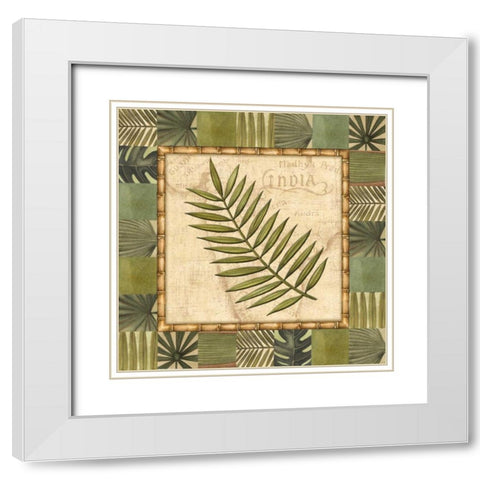 Tropical Leaf I White Modern Wood Framed Art Print with Double Matting by Audrey, Charlene