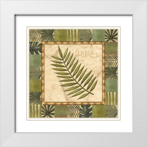 Tropical Leaf I White Modern Wood Framed Art Print with Double Matting by Audrey, Charlene
