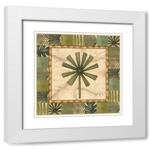 Tropical Leaf II White Modern Wood Framed Art Print with Double Matting by Audrey, Charlene