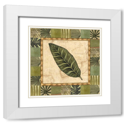 Tropical Leaf III White Modern Wood Framed Art Print with Double Matting by Audrey, Charlene