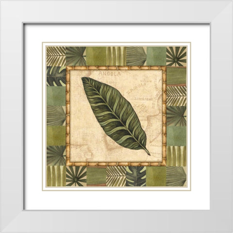 Tropical Leaf III White Modern Wood Framed Art Print with Double Matting by Audrey, Charlene