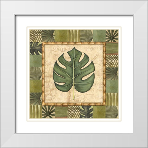 Tropical Leaf IV White Modern Wood Framed Art Print with Double Matting by Audrey, Charlene