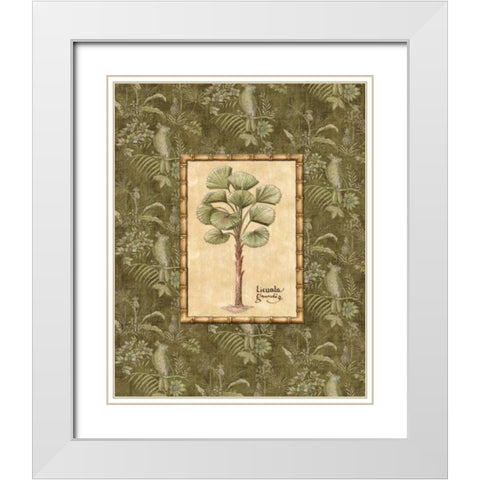 Vintage Palm I White Modern Wood Framed Art Print with Double Matting by Audrey, Charlene