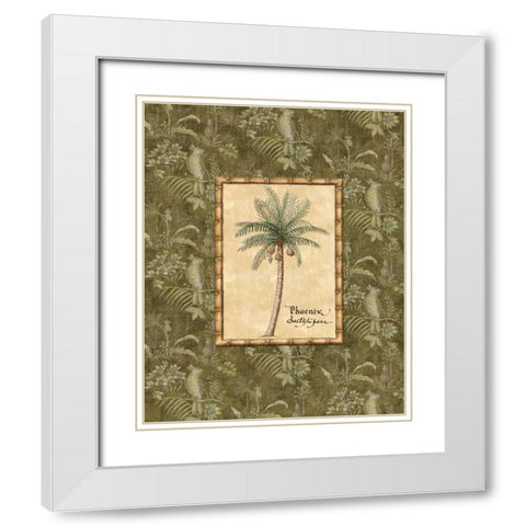 Vintage Palm II White Modern Wood Framed Art Print with Double Matting by Audrey, Charlene