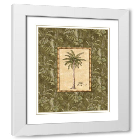 Vintage Palm III White Modern Wood Framed Art Print with Double Matting by Audrey, Charlene