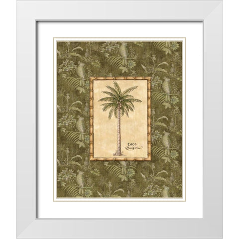 Vintage Palm III White Modern Wood Framed Art Print with Double Matting by Audrey, Charlene