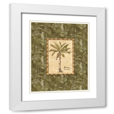 Vintage Palm IV White Modern Wood Framed Art Print with Double Matting by Audrey, Charlene