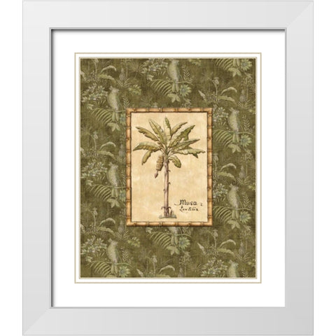 Vintage Palm IV White Modern Wood Framed Art Print with Double Matting by Audrey, Charlene