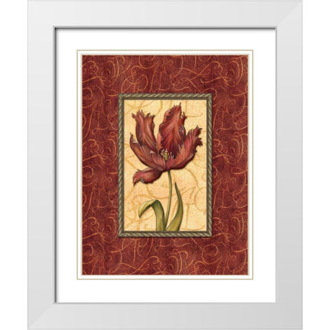 Red Passion III White Modern Wood Framed Art Print with Double Matting by Audrey, Charlene