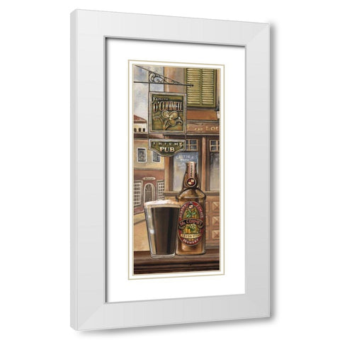 Irish Beer White Modern Wood Framed Art Print with Double Matting by Audrey, Charlene