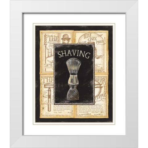 Grooming Shaving White Modern Wood Framed Art Print with Double Matting by Audrey, Charlene