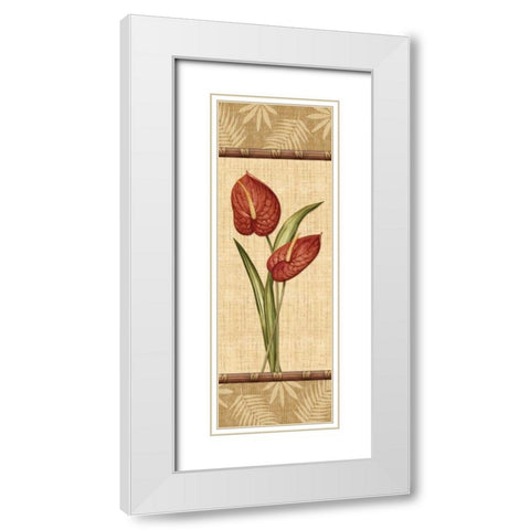 Fleurs Exotiques III White Modern Wood Framed Art Print with Double Matting by Audrey, Charlene