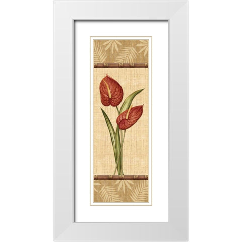 Fleurs Exotiques III White Modern Wood Framed Art Print with Double Matting by Audrey, Charlene