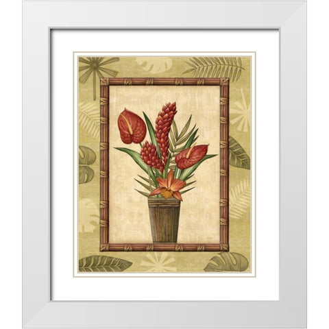 Paradisio Bouquet I White Modern Wood Framed Art Print with Double Matting by Audrey, Charlene