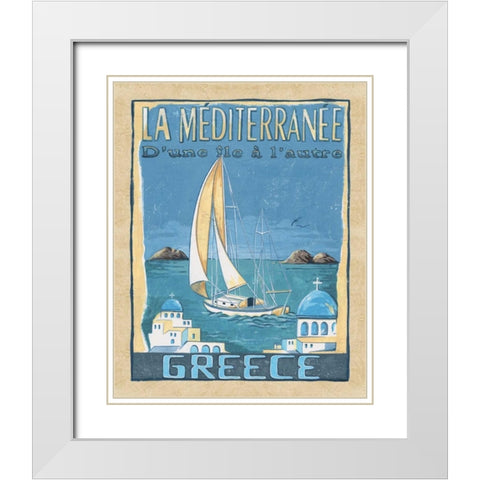 Greece White Modern Wood Framed Art Print with Double Matting by Audrey, Charlene