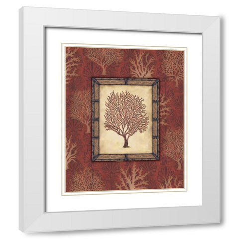 Red Coral I White Modern Wood Framed Art Print with Double Matting by Audrey, Charlene