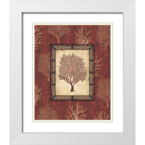 Red Coral I White Modern Wood Framed Art Print with Double Matting by Audrey, Charlene