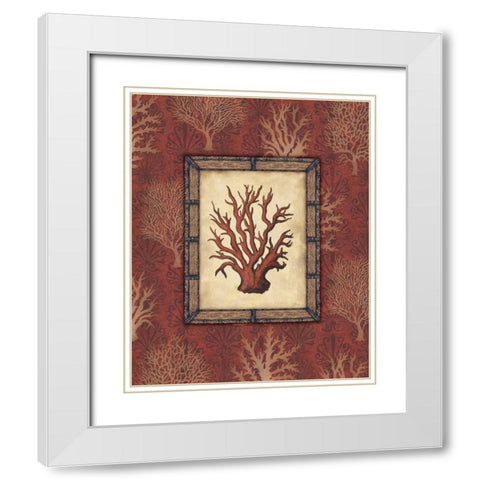 Red Coral III White Modern Wood Framed Art Print with Double Matting by Audrey, Charlene