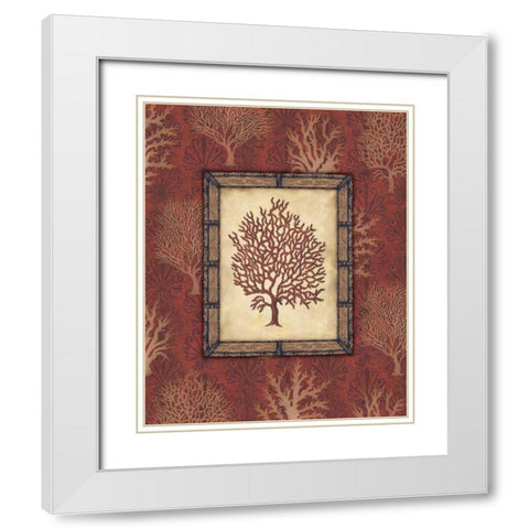 Red Coral IV White Modern Wood Framed Art Print with Double Matting by Audrey, Charlene