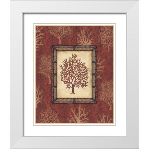 Red Coral IV White Modern Wood Framed Art Print with Double Matting by Audrey, Charlene