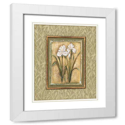 Peaceful Flowers I White Modern Wood Framed Art Print with Double Matting by Audrey, Charlene