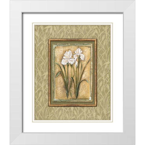 Peaceful Flowers I White Modern Wood Framed Art Print with Double Matting by Audrey, Charlene