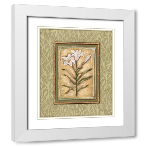Peaceful Flowers II White Modern Wood Framed Art Print with Double Matting by Audrey, Charlene