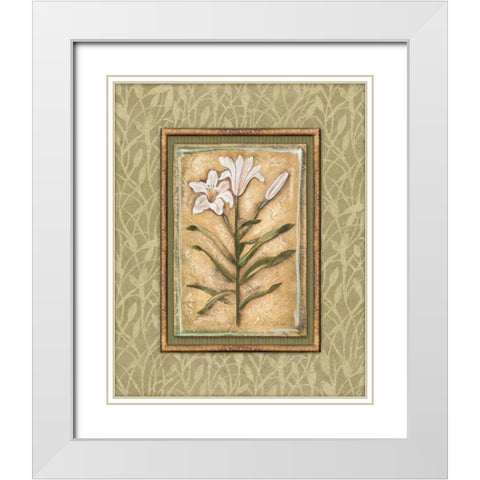 Peaceful Flowers II White Modern Wood Framed Art Print with Double Matting by Audrey, Charlene