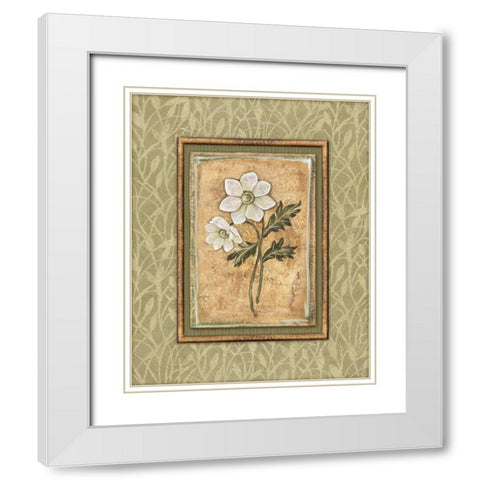 Peaceful Flowers III White Modern Wood Framed Art Print with Double Matting by Audrey, Charlene
